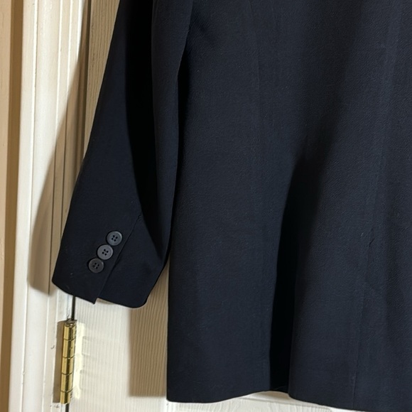 Ann Taylor Petites VTG 90’s 100% wool thigh length black blazer size 8p - Picture 5 of 9